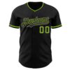 Custom Black Neon Green-Purple Authentic Baseball Jersey