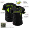 Custom Black Neon Green-Purple Authentic Baseball Jersey