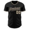 Custom Black City Cream Authentic Baseball Jersey