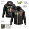 Custom Stitched Black Vintage Mexican Flag-Cream Baseball Pullover Sweatshirt Hoodie