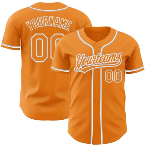BlazeOrange0010_9ed177be-3a96-49aa-84da-402aeec1c808 Custom Bay Orange White-Gray Authentic Baseball Jersey