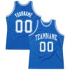 Custom Blue White-Light Blue Authentic Throwback Basketball Jersey
