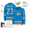 Custom Blue Cream-Navy Hockey Jersey