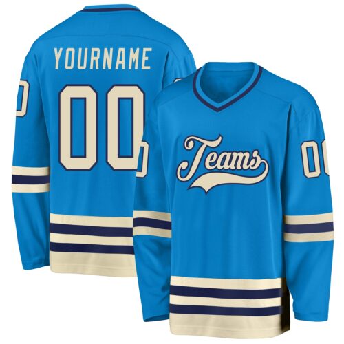 Blue0034_79557220-af77-4a96-9c6b-f7cd58848e1e Custom Blue Cream-Navy Hockey Jersey