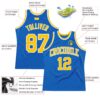 Custom Blue Gold-White Authentic Throwback Basketball Jersey