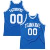 Custom Blue White-Light Blue Authentic Throwback Basketball Jersey