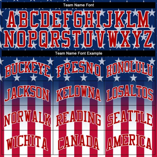 Custom Blue Red-White 3D American Flag Fashion Authentic Baseball Jersey