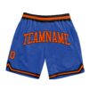 Custom Blue Orange-Black Authentic Throwback Basketball Shorts
