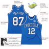 Custom Blue White-Navy Authentic Throwback Basketball Jersey