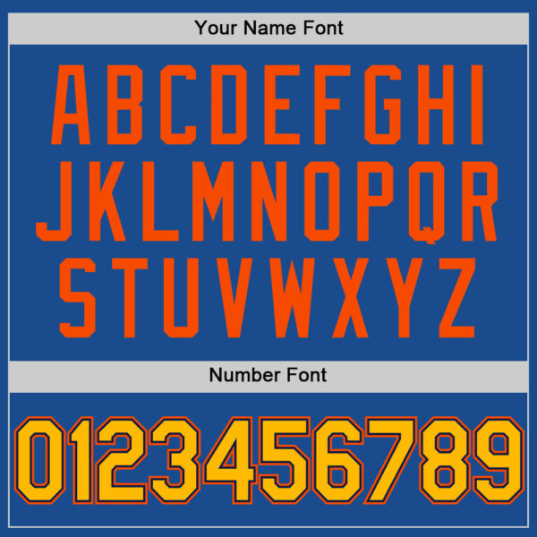 Custom Blue Gold Navy-Orange Authentic Throwback Baseball Jersey