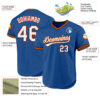 Custom Blue Orange-Black Authentic Throwback Baseball Jersey