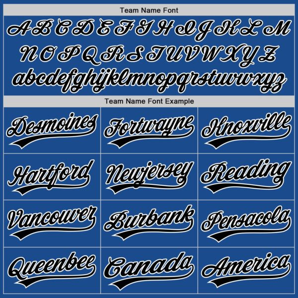 Custom Blue Black-White Authentic Throwback Baseball Jersey