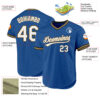 Custom Blue Old Gold-Black Authentic Throwback Baseball Jersey