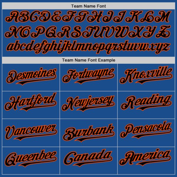 Custom Blue Black-Orange Mesh Authentic Throwback Baseball Jersey