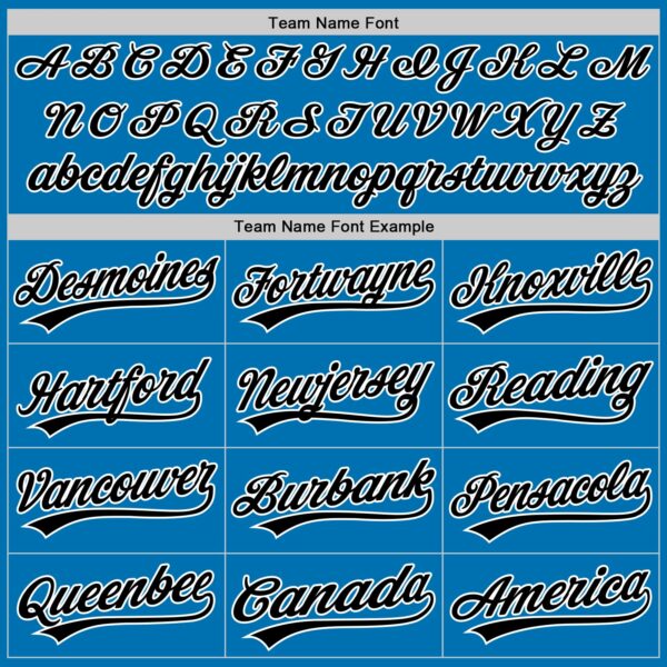 Custom Blue Black-White Authentic Baseball Jersey