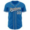 Custom Blue White-Black Authentic Baseball Jersey