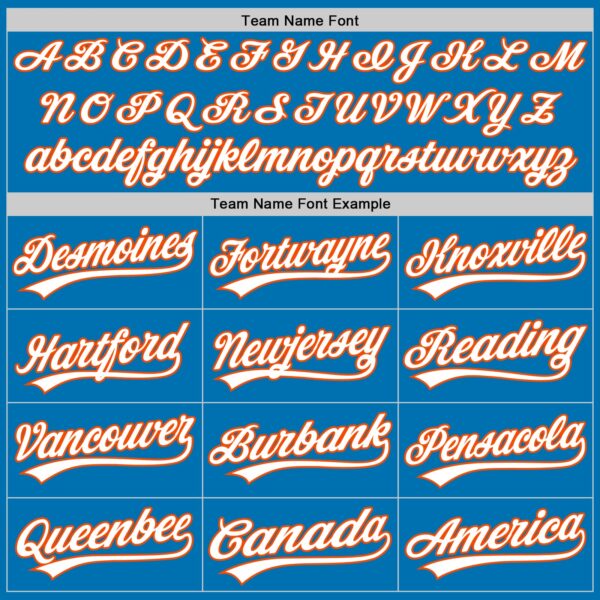 Custom Blue White-Orange Authentic Baseball Jersey