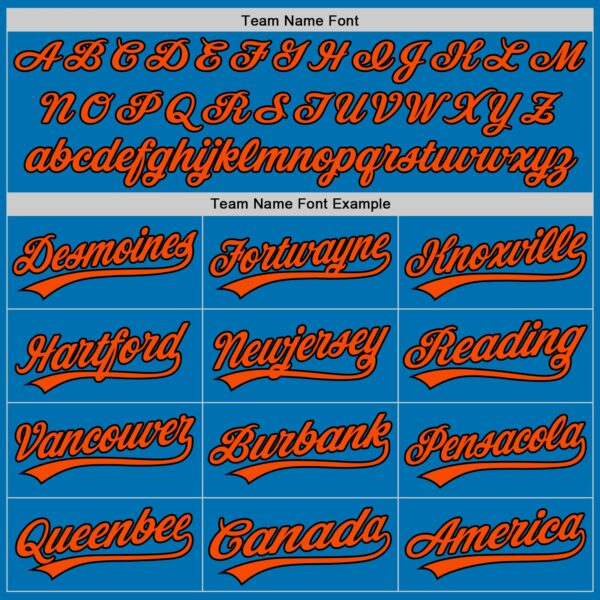 Custom Blue Black-Orange Authentic Baseball Jersey