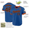 Custom Blue Black-Orange Authentic Throwback Baseball Jersey