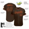 Custom Brown Brown-Orange Authentic Baseball Jersey