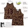 Custom Brown Brown-Old Gold 3D Pattern Design Leopard Authentic Basketball Jersey