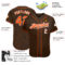 Custom Brown Orange Pinstripe Orange-White Authentic Baseball Jersey