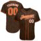 Custom Brown Orange Pinstripe Orange-White Authentic Baseball Jersey