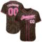 Custom Brown White Pinstripe Pink-White Authentic Baseball Jersey