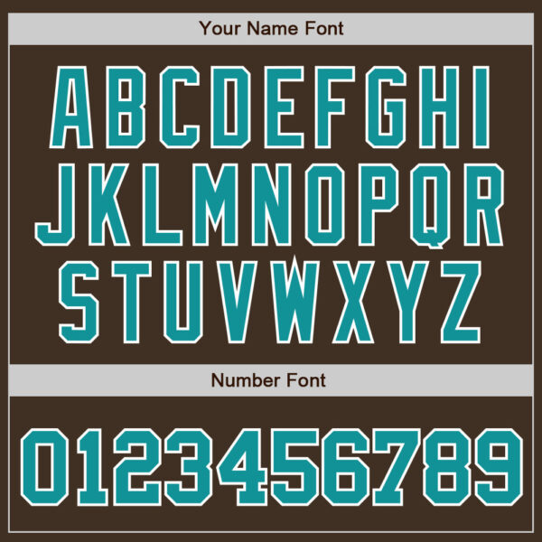Custom Brown Teal-White Authentic Baseball Jersey