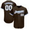 Custom Brown White-Light Blue Authentic Baseball Jersey