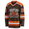 Custom Brown Orange-White Hockey Jersey