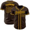 Custom Brown Brown-Gold Authentic Baseball Jersey