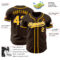 Custom Brown Gold-White Authentic Baseball Jersey