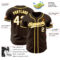 Custom Brown White-Gold Authentic Baseball Jersey