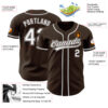 Custom Brown White-Gray Authentic Baseball Jersey
