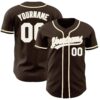Custom Brown White-Cream Authentic Baseball Jersey