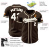 Custom Brown White-Cream Authentic Baseball Jersey
