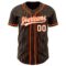 Custom Brown White Pinstripe Orange Authentic Baseball Jersey