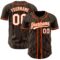 Custom Brown White Pinstripe Orange Authentic Baseball Jersey