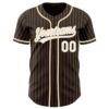 Custom Brown White Pinstripe City Cream Authentic Baseball Jersey