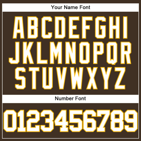 Custom Brown White-Gold Authentic Baseball Jersey