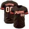 Custom Brown Cream-Red Authentic Baseball Jersey