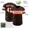 Custom Brown White-Orange Authentic Baseball Jersey