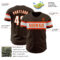 Custom Brown White-Orange Authentic Baseball Jersey