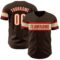 Custom Brown Cream-Red Authentic Baseball Jersey