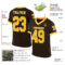 Brown0174-1_24f646b3-fff8-456a-95c3-4a4ae8b68157 Custom Brown Gold-White Mesh Authentic Throwback Football Jersey