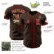 Custom Brown Red-Cream Authentic Baseball Jersey
