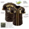 Custom Brown White-Gold Authentic Baseball Jersey