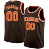 Custom Brown Orange-White Authentic Basketball Jersey