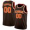 Custom Brown Orange-White Authentic Basketball Jersey
